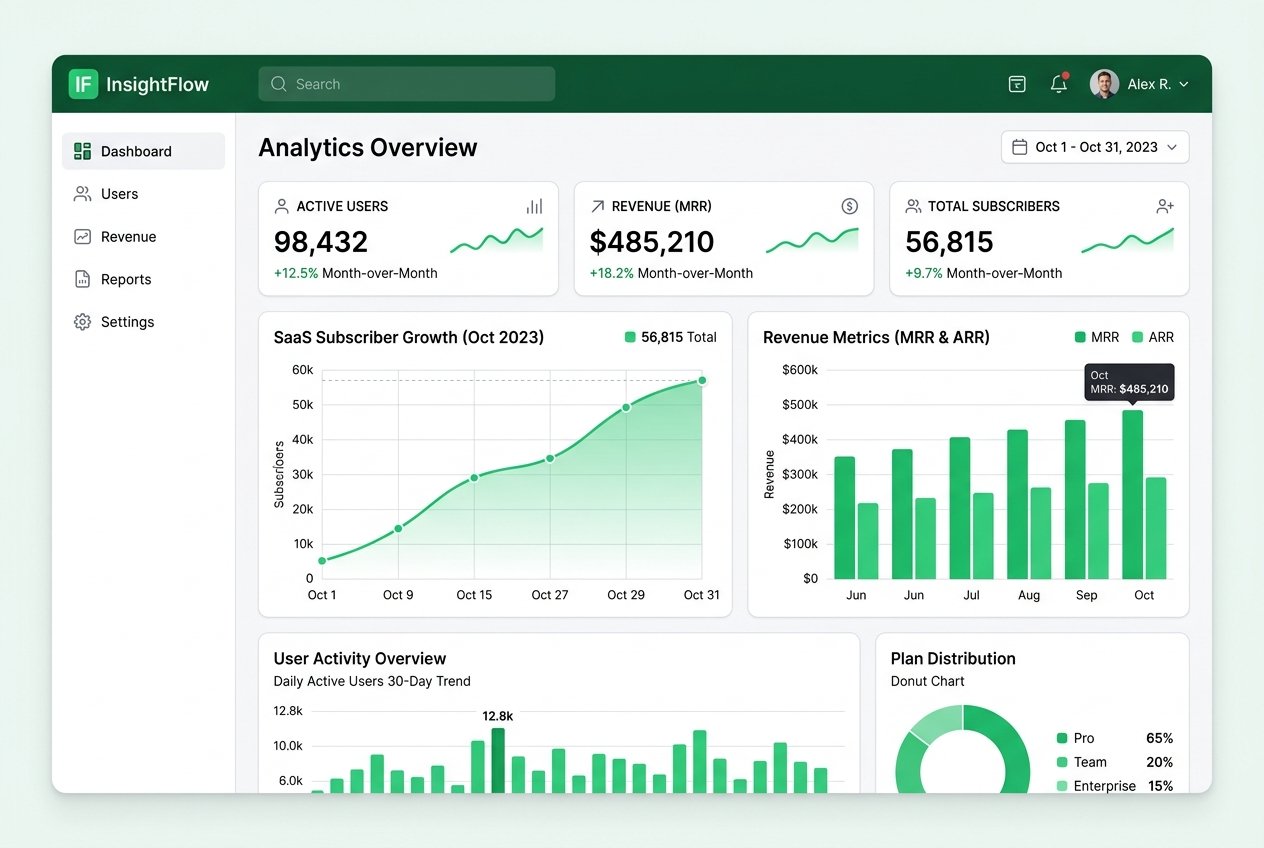 E-commerce Development enterprise software dashboard mockup